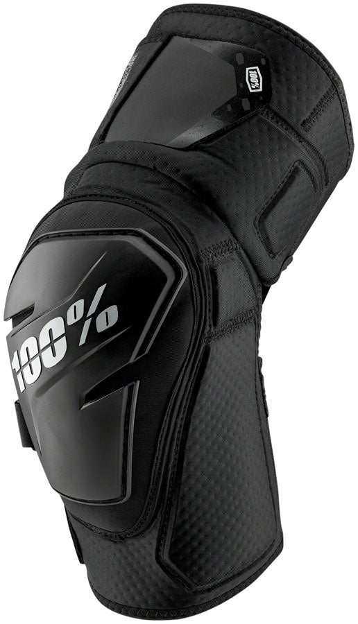 100% Fortis Knee Guards - Black, Large/X-Large with Embossed Ventilated Padding for Maximum Comfort & Protection | Ideal for Sports, Work & Outdoor Activities