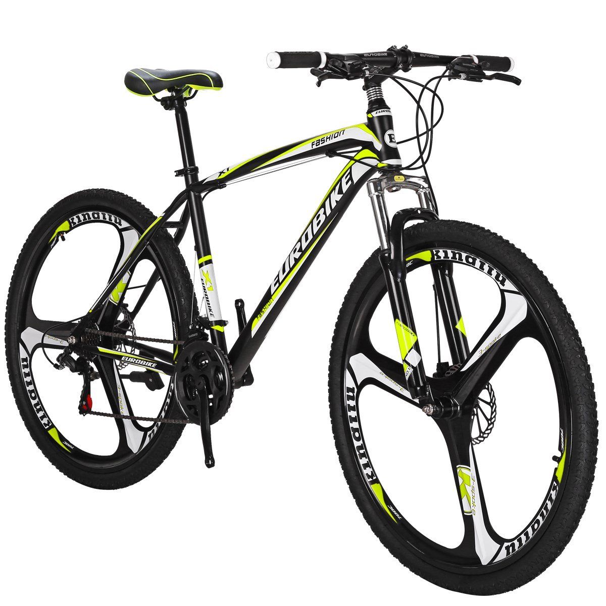 EUROBIKE X1 21-Speed Mountain Bike for Men & Women - 27 Inch Wheels with Dual Disc Brakes - Perfect for Trail Riding, Commuting & Outdoor Adventures