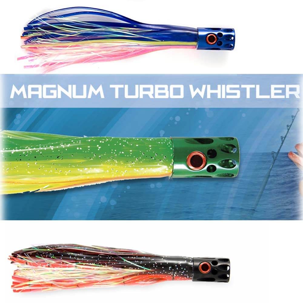 C&H Magnum Turbo Whistler Fishing Lures - 4 Pack | Premium Saltwater & Freshwater Bass Fishing Lures for Professional Anglers | Perfect for Deep Sea, Lake, and River Fishing Adventures