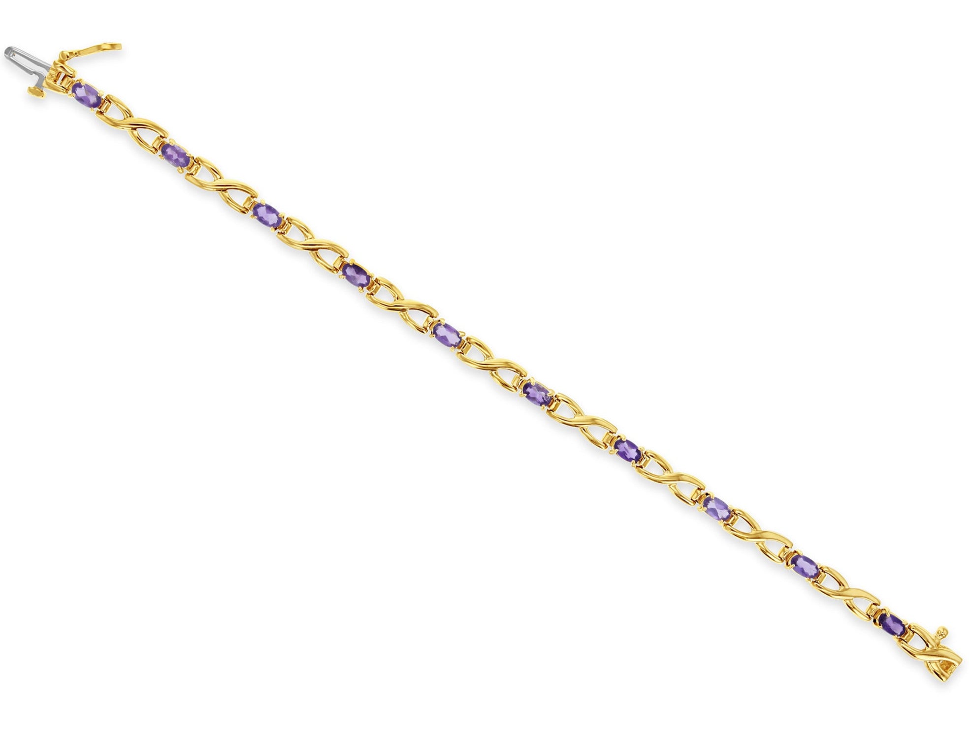 2 Carat X-Style Amethyst Tennis Bracelet for Women - Elegant Purple Gemstone Jewelry Gift for Birthday, Anniversary & Special Occasions