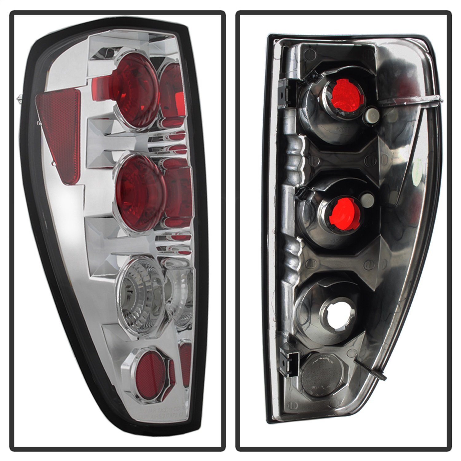 Spyder Auto 5001429 Euro Style Tail Lights - Chrome/Clear LED Brake Lights for BMW, Mercedes, Audi - Enhances Visibility & Style for Night Driving & Car Shows