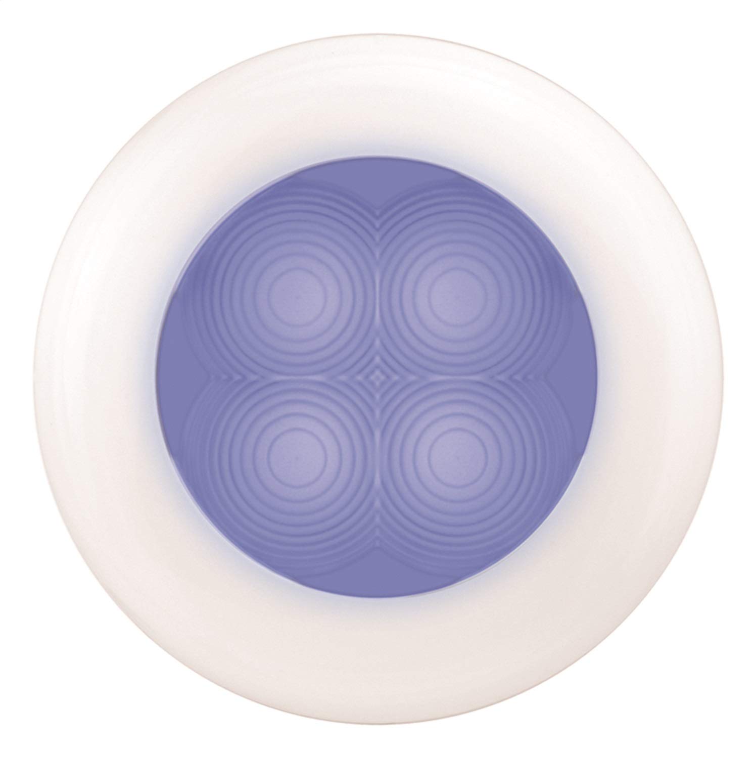 HELLA 980502641 SlimLine LED Blue Interior Light with White Plastic Bezel & Spacer - Perfect for Car, Truck, RV, and Marine Cabin Lighting Upgrade