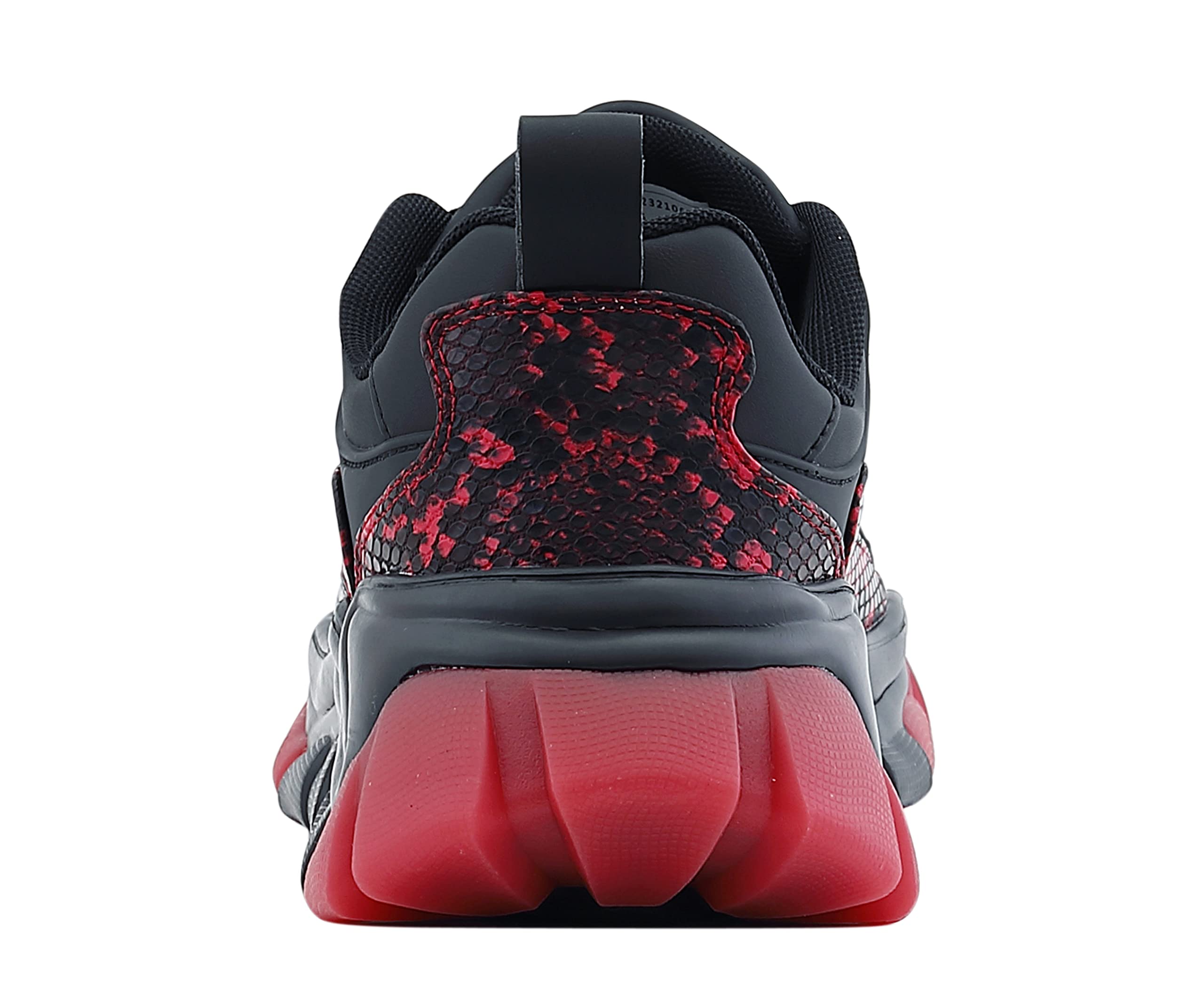Men's Chunky Sneakers - Mazino Sphene Fashion Athleisure Casual Shoes in Black/Red (Size 10) | Comfortable Streetwear for Walking, Gym & Everyday Wear