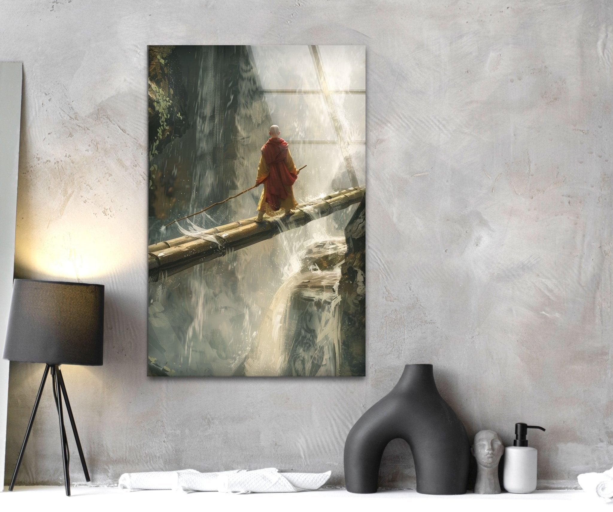 Aang Avatar Glass Wall Art - Stunning Anime Decor for Living Room, Bedroom, or Office - Perfect Gift for Avatar Fans