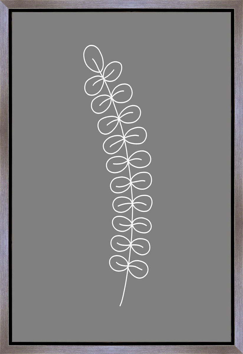 Minimalist Stem Gray Gallery Wrap Canvas Art - Modern Home Decor for Living Room, Bedroom & Office
