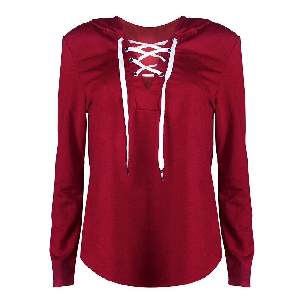 Women's Zip Up Hoodie with Lace Up Front - Long Sleeve Crop Top Pullover for Sports & Casual Wear | Perfect for Gym, Running, Yoga & Street Fashion
