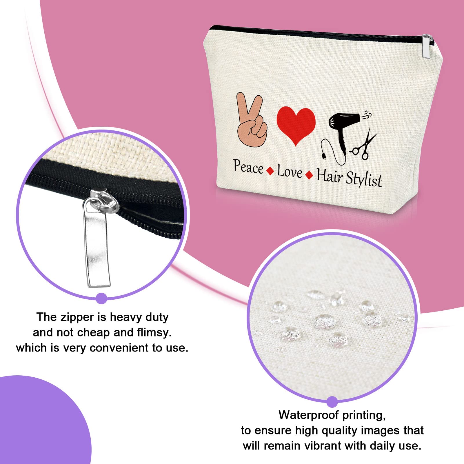 **Sazuwu Professional Hair Stylist Gift Set - Makeup Bag & Cosmetic Organizer for Women - Perfect for Hairdresser Graduation, Appreciation, Birthday, Thanksgiving & Christmas - Ideal Salon Gift for Stylists & Beauty Professionals**    *(Use Case: Great for salon professionals, beauty school graduates, or as a thoughtful thank-you gift for hairstylists and makeup artists.)*