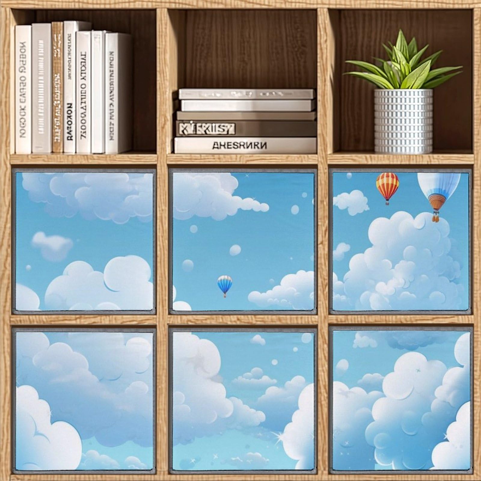 6-Pack Cartoon Clouds Collapsible Storage Bins with Handles - Large Closet Organizer, Clothing Storage Boxes for Bedroom, Nursery & Kids Room Organization