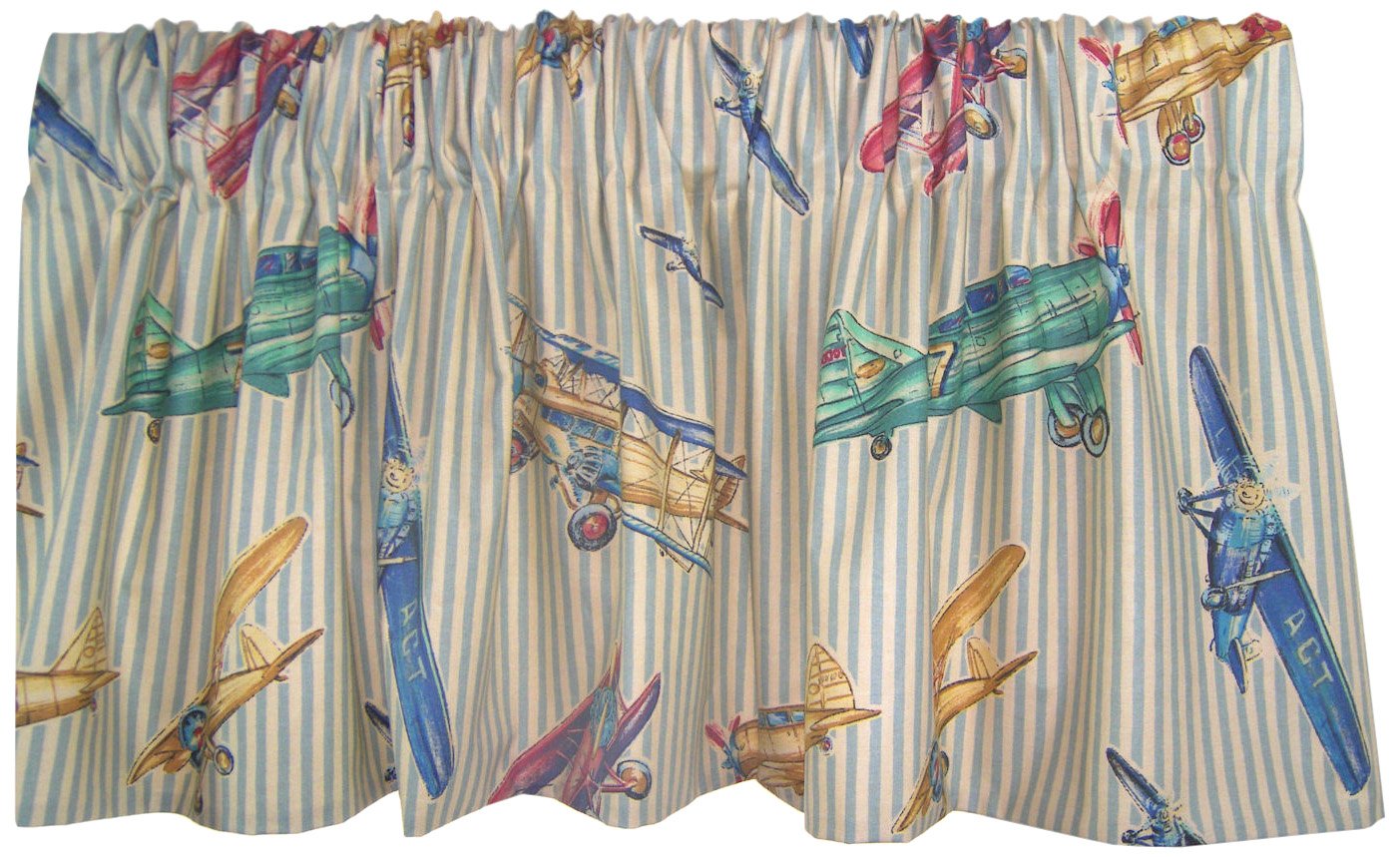 RLF HOME Airshow Valance - Antique Style Window Curtain Valance for Living Room, Bedroom, Kitchen Decor - Elegant Home Dressing for Windows and Doorways