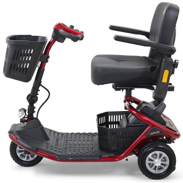 Golden Technologies LiteRider 3 Wheel Mobility Scooter GL111 - Lightweight Folding Electric Scooter for Adults & Seniors - Ideal for Indoor/Outdoor Use, Shopping, Travel & Daily Mobility