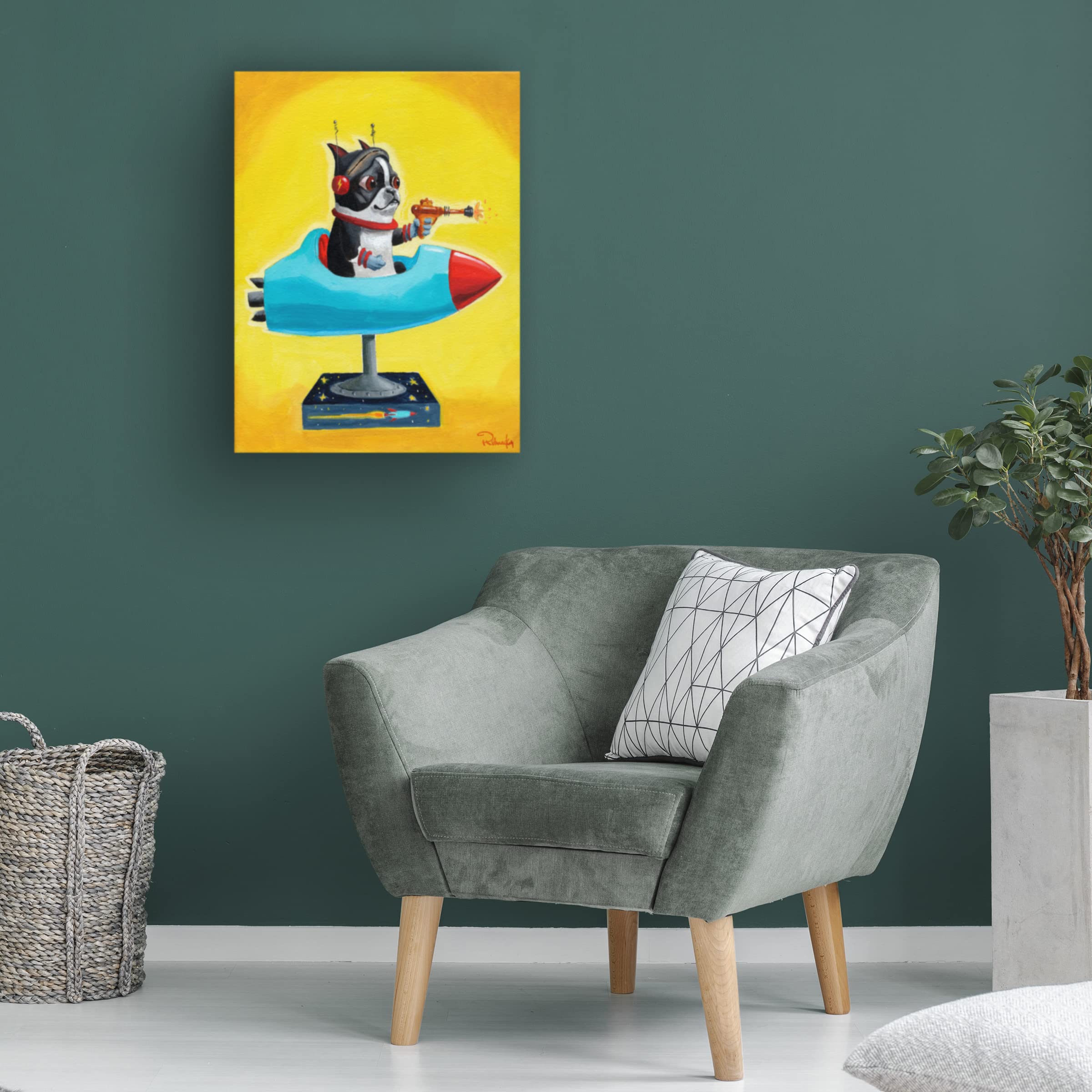 Brian Rubenacker 'Rocket Yellow' Canvas Wall Art Print - Modern Abstract Painting for Living Room, Bedroom & Office Decor | Trademark Fine Art Collection