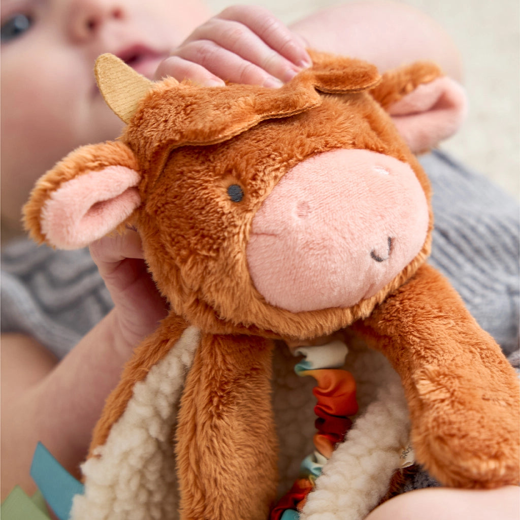 Highland Cow Itzy Friends Lovey™ Plush Stuffed Animal - Soft Cuddly Toy for Babies & Kids | Perfect for Nursery, Bedtime & Travel Comfort