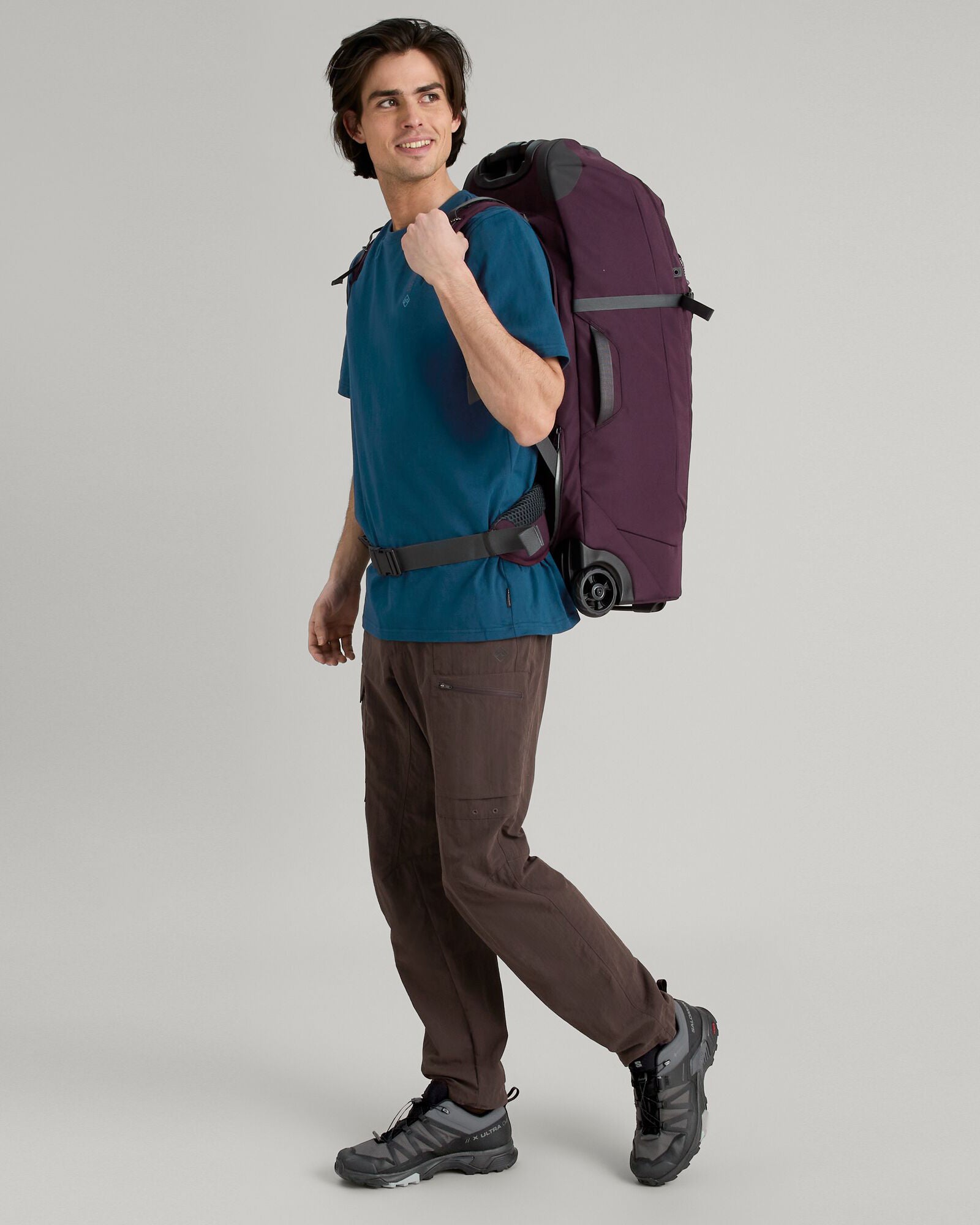 Hybrid Trolley v5 70L Travel Luggage - Lightweight Durable Carry-On Suitcase for Business & Vacation - Perfect for Airplane, Train & Road Trips