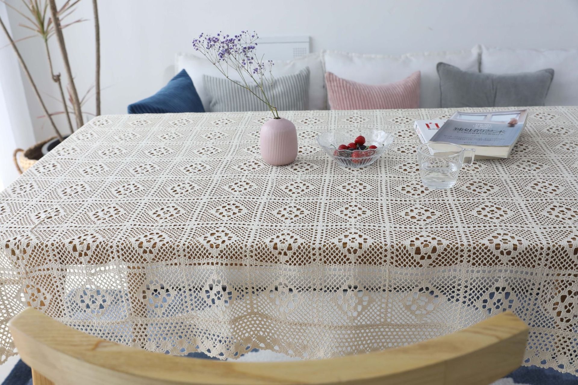Handmade Crochet Cotton Tablecloth 55
