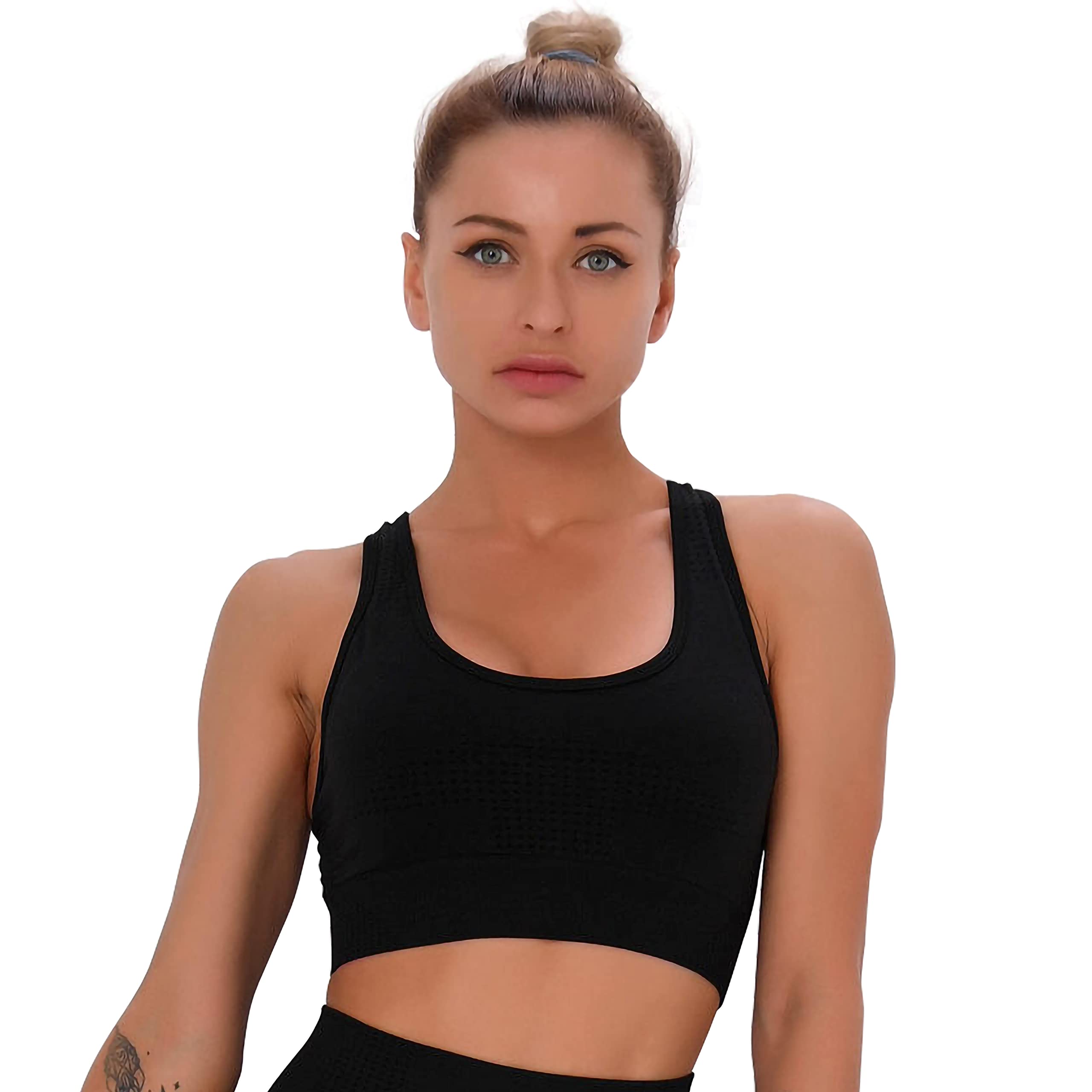 SquadX Women's Racerback Sports Bra - High Impact Padded Seamless Workout Bra for Running, Yoga & Gym | Comfortable Support for Active Lifestyles