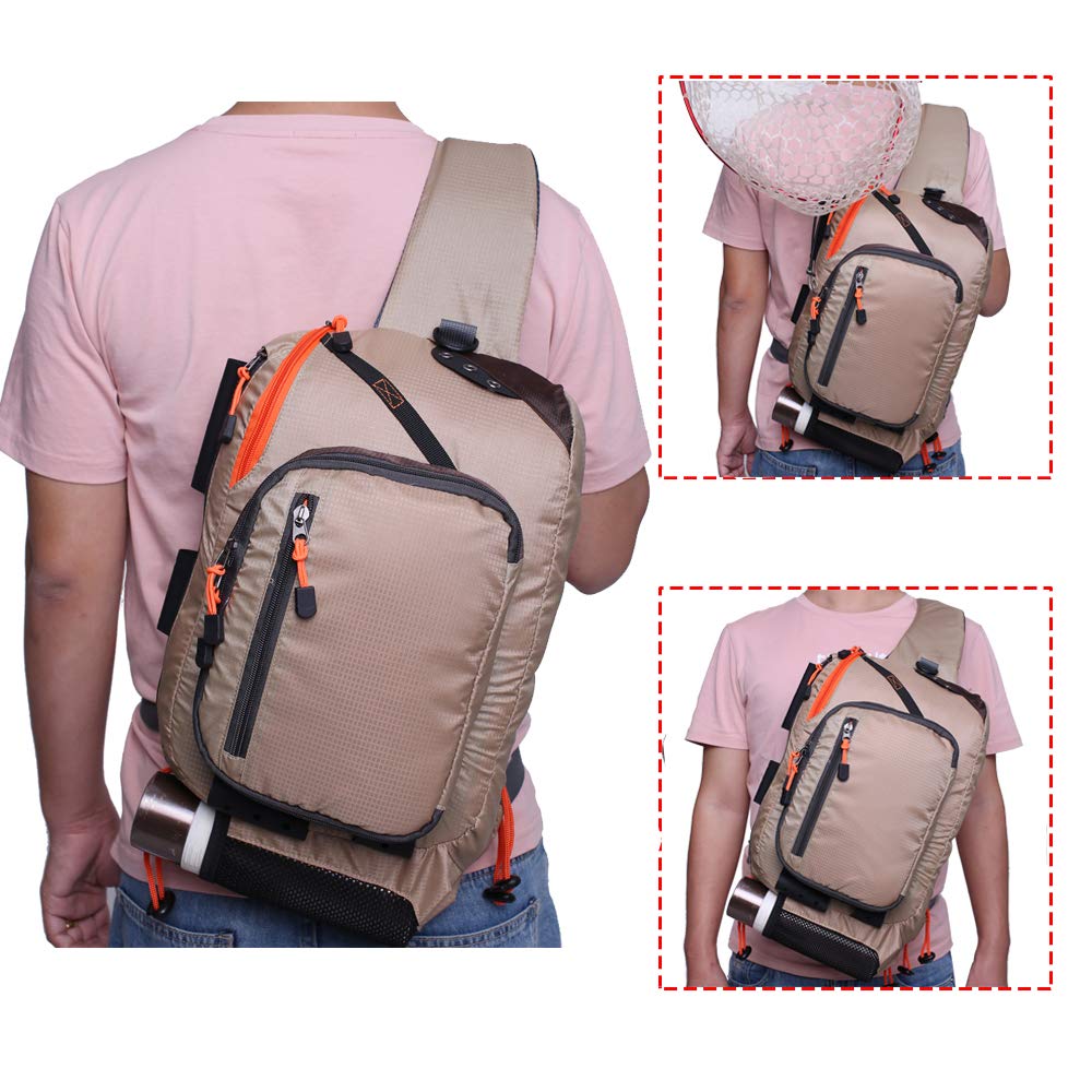 Kylebooker Fly Fishing Sling Pack - Waterproof Shoulder Bag for Tackle Storage - Perfect for Fly Fishing, Hiking & Outdoor Adventures