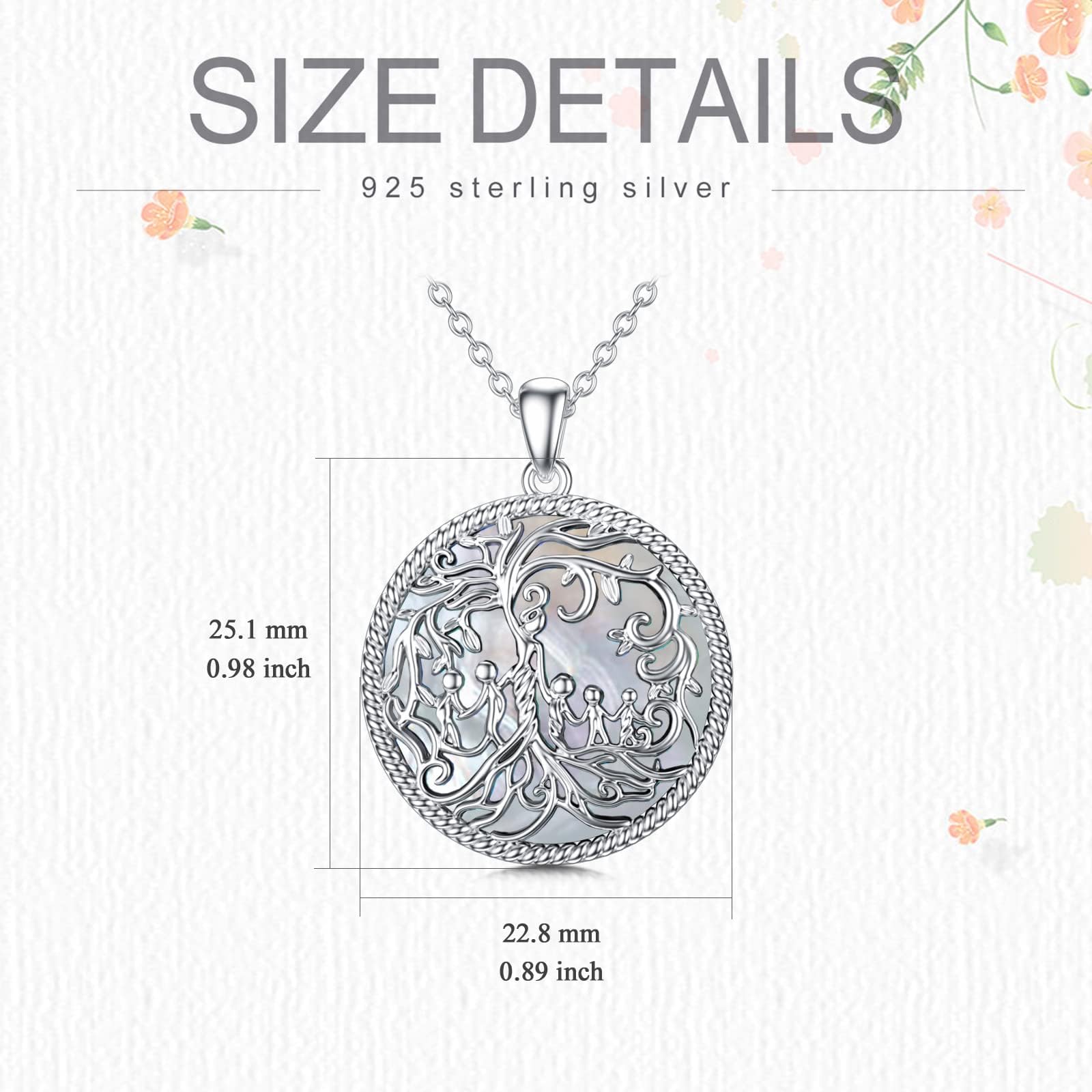 TOUPOP Mother's Day Gifts - 925 Sterling Silver Family Tree of Life Necklace for Mom, Daughter, Son, Wife & Grandma | Elegant Birthday & Anniversary Jewelry for Women | Perfect for Family Reunions, Special Occasions & Everyday Wear