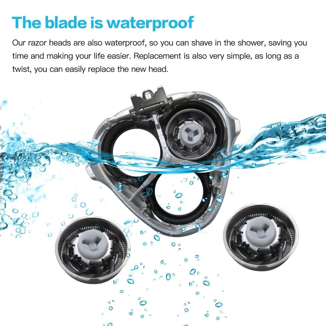 Replacement Shaver Head with Cleaning Brush for Sweet-LF SW-S7105 & SWSBK7105 Waterproof Electric Razors - Compatible with Wet/Dry Shaving - Perfect for Travel, Gym & Daily Grooming Routine