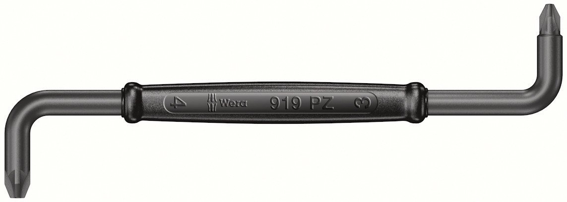 Wera 05017305001 Offset Screwdriver 919 PZ 1 + 2x125mm - Professional PZ Screw Bit Set for Tight Spaces - Ideal for Automotive, Electronics & DIY Projects