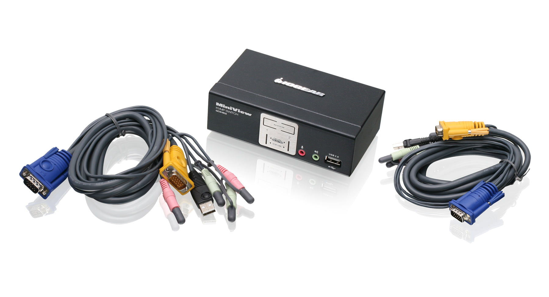 2 Port VGA KVMP Switch with USB 2.0 Hub & Audio Support - Dual Monitor KVM Switch for PC, Laptop, Server - Ideal for Home Office, Gaming & IT Workstations