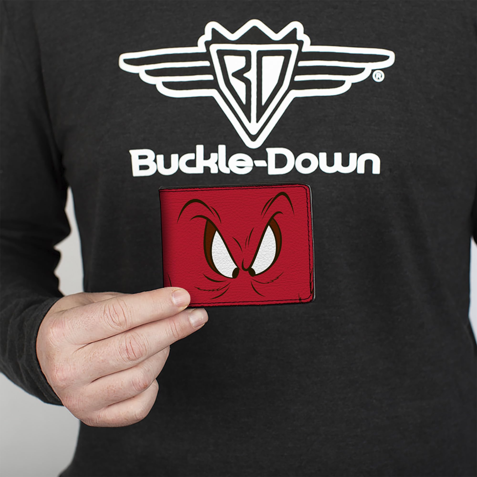 Buckle-Down Men's PU Leather Bifold Wallet - Gossamer Eyes Multicolor Slim RFID Blocking Wallet for Everyday Use & Travel