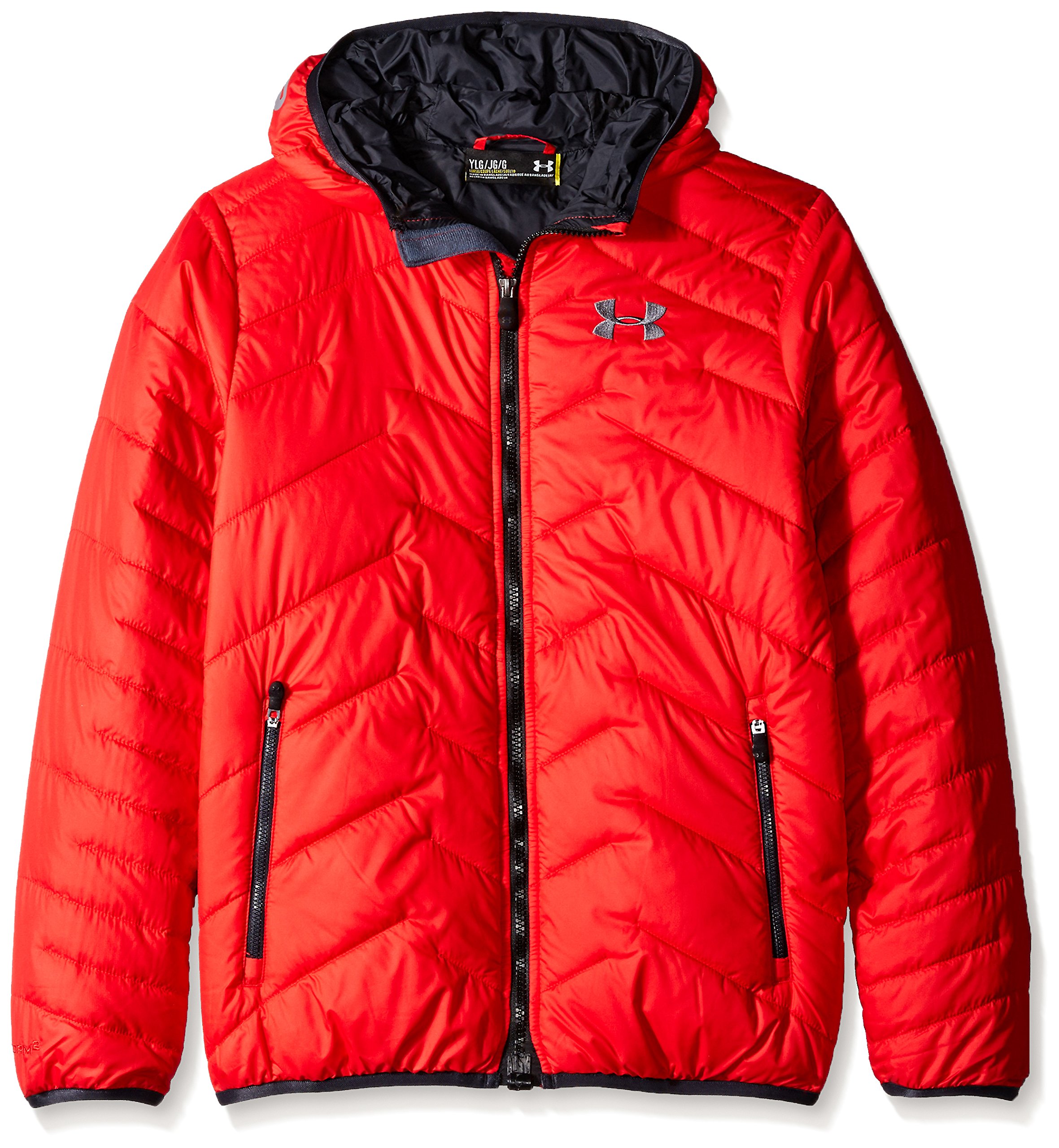 Under Armour Boys' ColdGear Reactor Hooded Jacket - Warm Winter Coat for Kids, Water-Resistant & Insulated - Perfect for Snow Play, School & Outdoor Activities