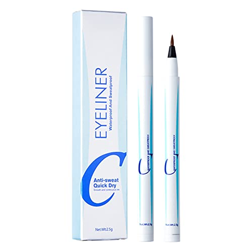 Waterproof & Sweatproof Liquid Eyeliner - Ultra Fine Tip for Precise Lines, Long Lasting Bare Minerals Formula (2.5ml) - Perfect for Gym, Swimming & Everyday Makeup | Lasting Line (A, One Size)