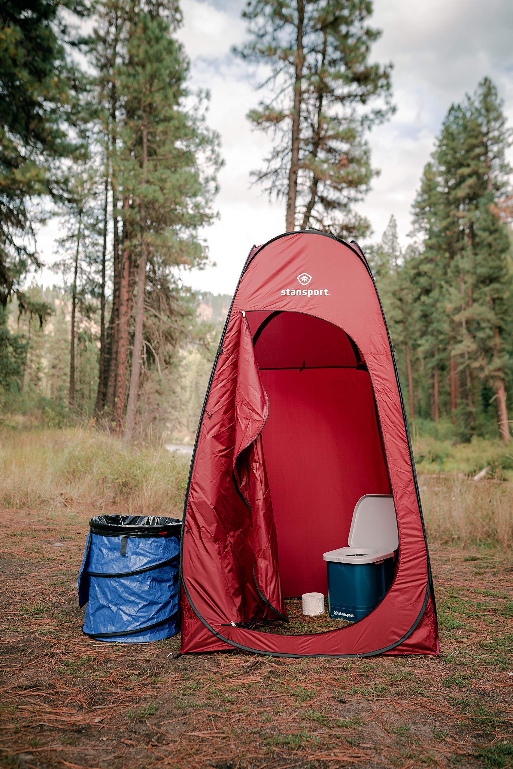 Stansport Collapsible Campsite Carry-All & Trash Can - Portable Outdoor Storage Bag for Camping, Picnics, Beach & Hiking - Durable Waterproof Collapsible Bin with Handles