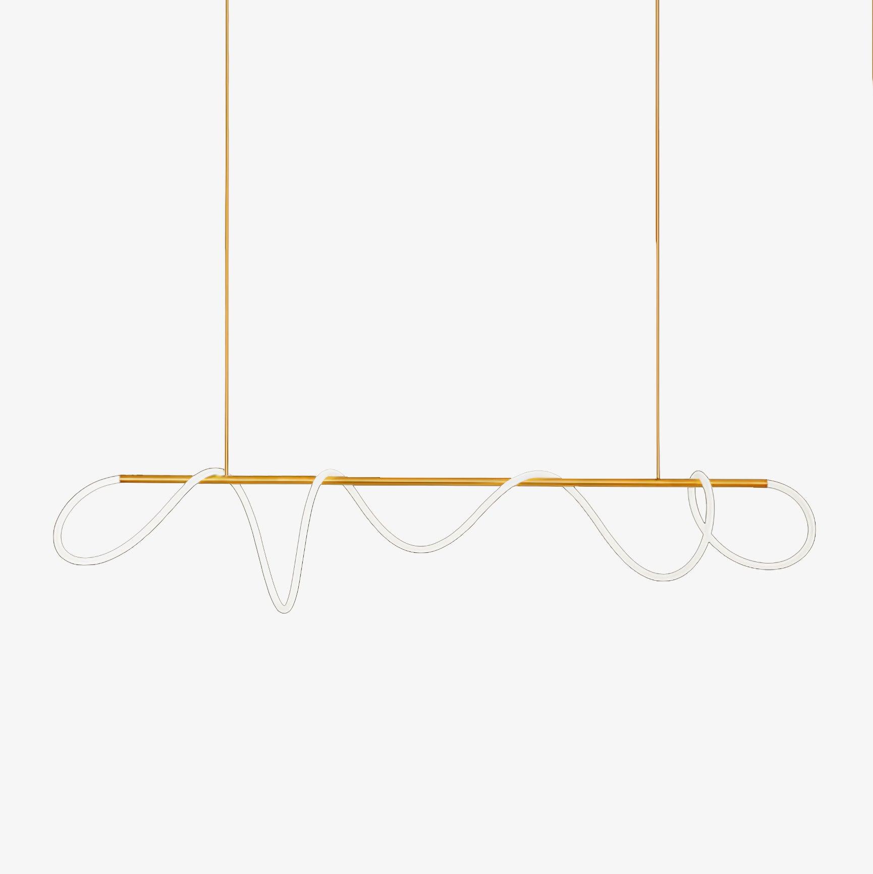 Modern Flexible Linear Curve Chandelier - Adjustable LED Pendant Light for Dining Room, Kitchen Island, Living Room & Bedroom Lighting