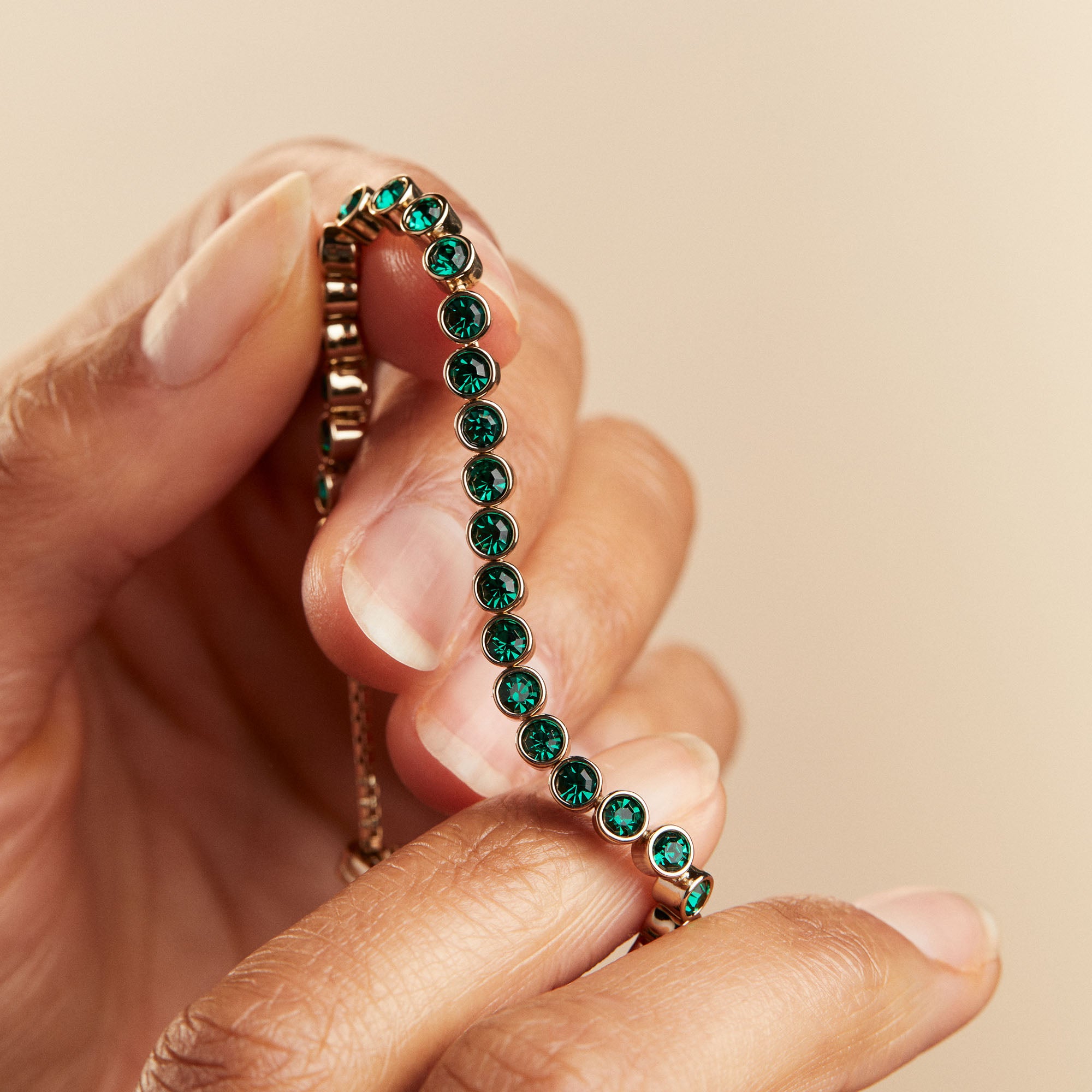 Elegant Bolo Tennis Bracelet with Genuine Emerald Stones | Perfect for Weddings, Parties & Everyday Luxury Jewelry