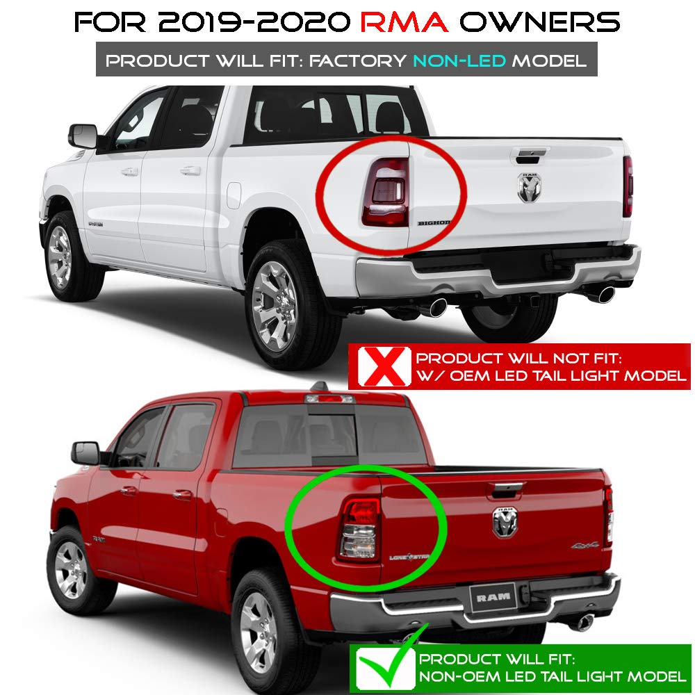 ACANII LED Tail Lights for 2019-2022 Ram 1500 - Chrome Sequential Turn Signal Lamps (Pair) - Upgrade Your Truck's Style & Safety for Night Driving and Enhanced Visibility