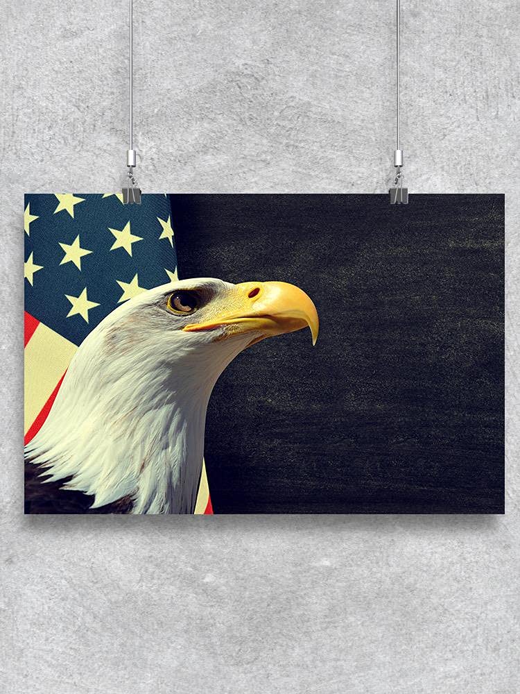 Patriotic Bald Eagle and USA Flag Poster - Vintage American Wall Art Decor for Home, Office & Classroom - Perfect for Independence Day, Memorial Day & Patriotic Events
