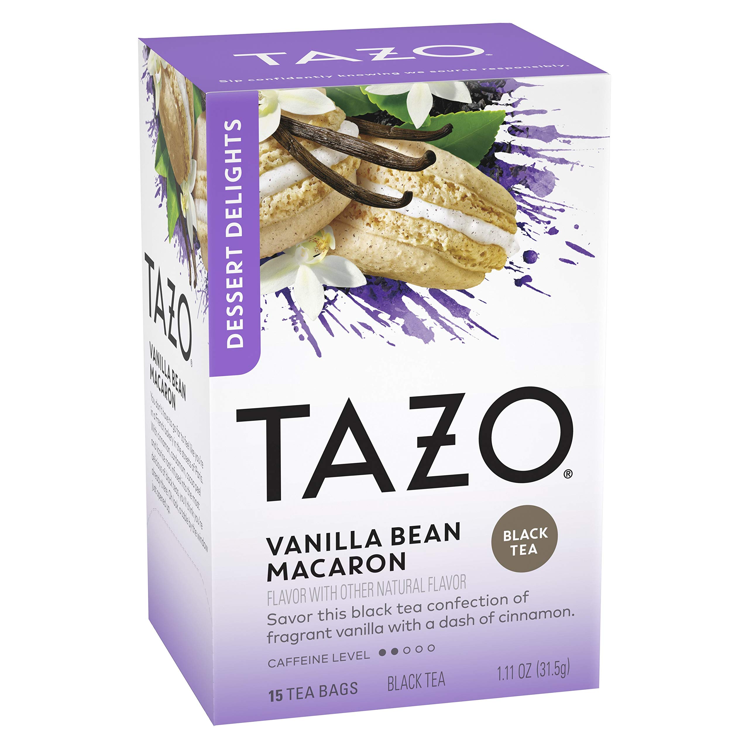 TAZO Dessert Delights Vanilla Bean Macaron Herbal Tea Bags - Sugar Free, Zero Calories, Caffeine Free - 90 Count (15ct x 6 Packs) for Afternoon Tea & Relaxation