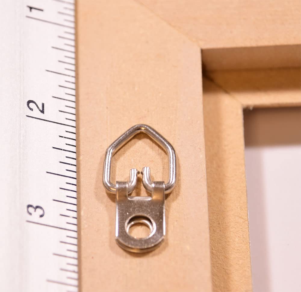 10 Pack Heavy Duty D Ring Picture Hangers with Screws - 1 Hole Wall Hooks for Framed Art, Photos & Mirrors - Pro Quality Hanging Hardware for Home & Office Decor