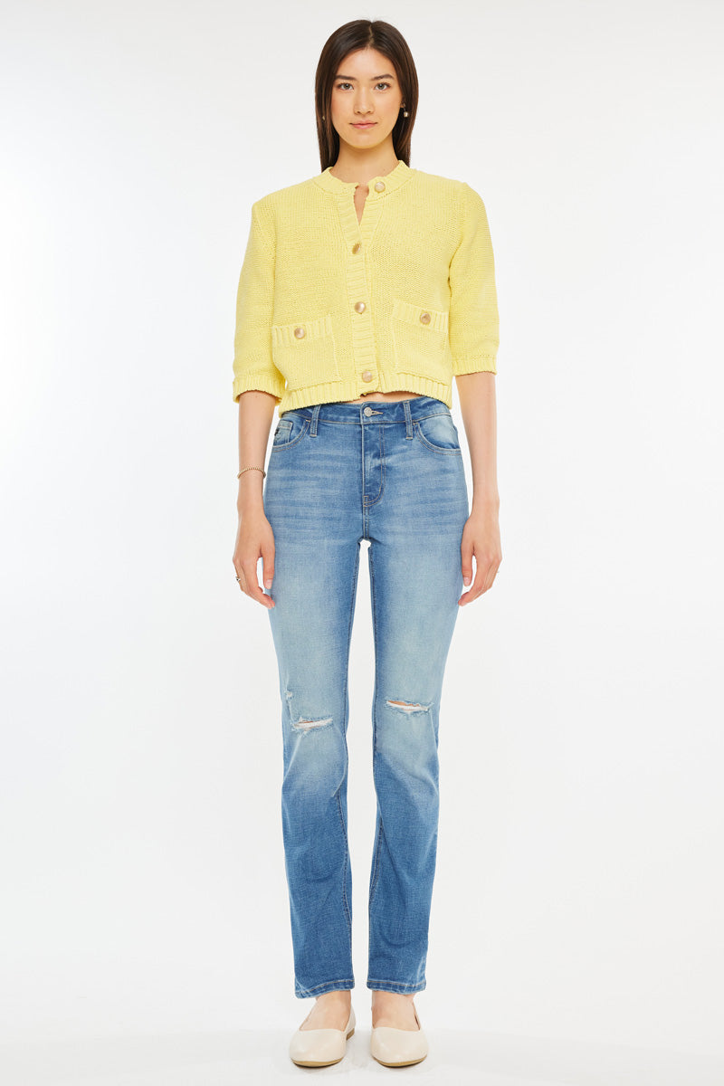 Diana Essentials High Rise Slim Straight Jeans for Women - Stretch Denim Pants with Comfortable Fit - Perfect for Casual Wear, Office & Date Night