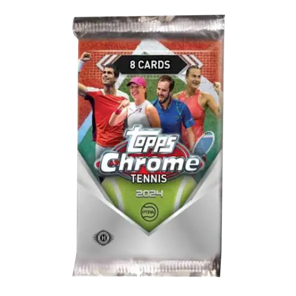 2024 Topps Chrome Tennis Hobby Pack - Single Pack | Collectible Trading Cards for Tennis Fans & Sports Memorabilia Enthusiasts | Perfect for Trading, Collecting, and Displaying