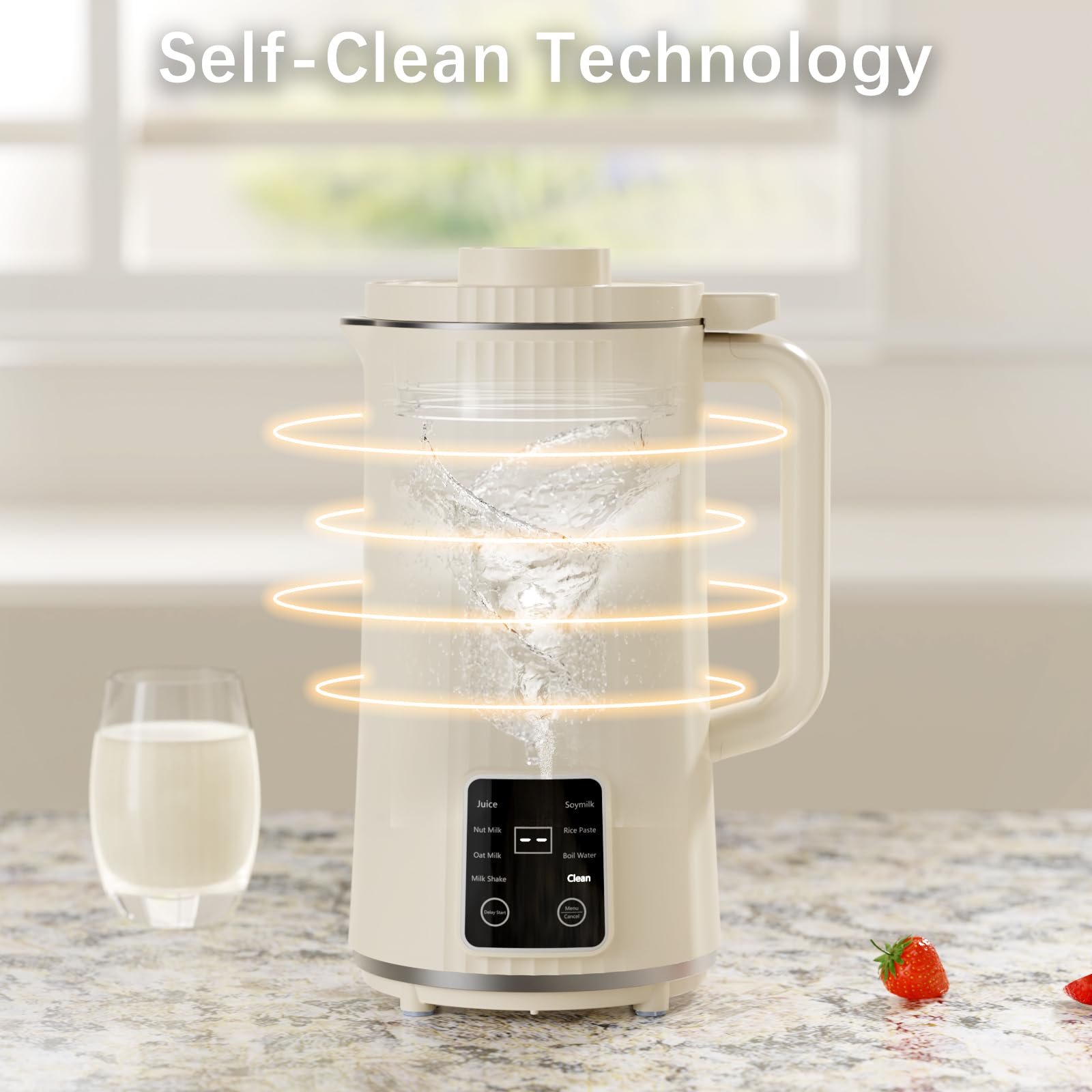 8-in-1 Automatic Nut Milk Maker Machine - 40oz Plant-Based Milk Machine for Homemade Almond, Oat, Coconut & Soy Milk - Non-Dairy Beverage Maker with Delay Start, Self-Cleaning & Boil Water Function - Perfect for Vegan, Keto & Healthy Lifestyle - Great for Breakfast, Smoothies & Coffee Creamer