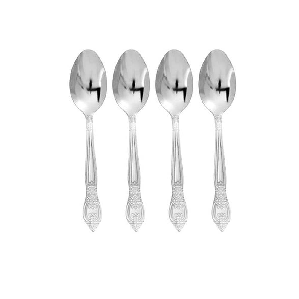 4-Piece Stainless Steel Dinner Spoon Set - Elegant Flatware for Dining, Soup & Dessert - Perfect for Restaurants, Home Kitchens & Gifting