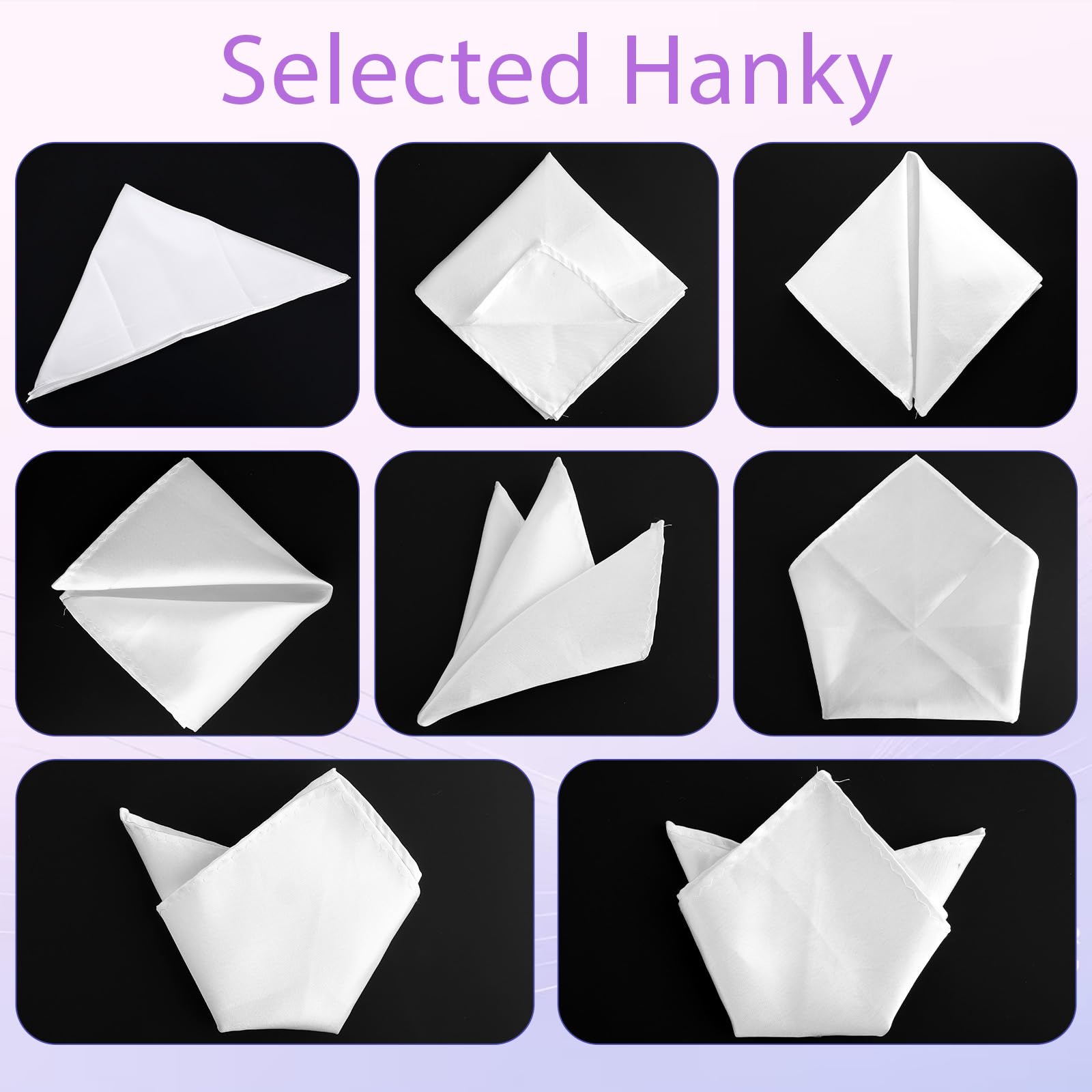 Premium 2-Piece Satin Pocket Squares for Men - Solid Color Silk Handkerchiefs for Suits & Tuxedos | Wedding, Formal Events & Business Occasions