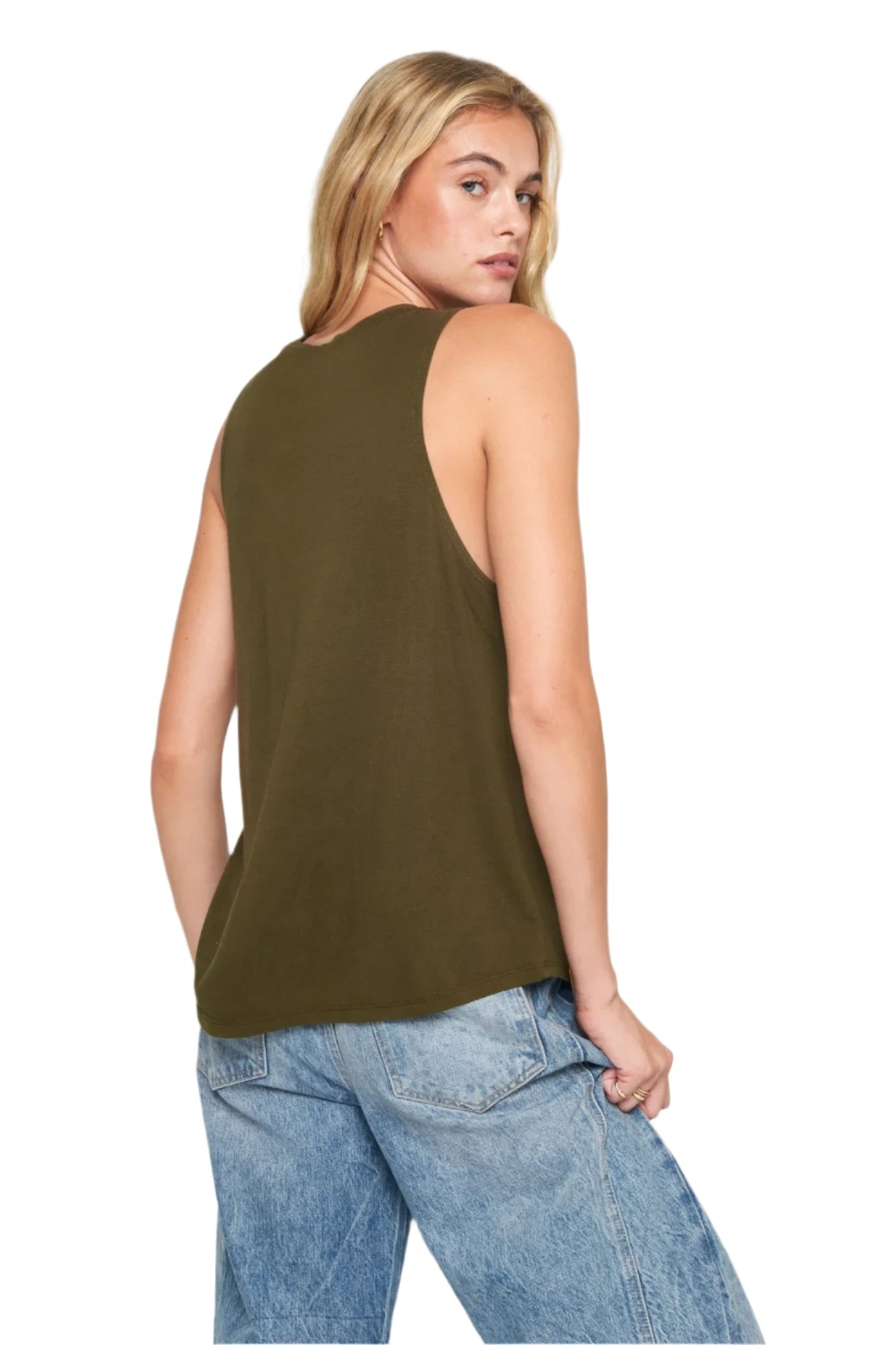 Live Free Jade Muscle Tank - Soft & Breathable Women's Workout Top for Yoga, Gym & Running | Comfortable Sleeveless Athletic Shirt