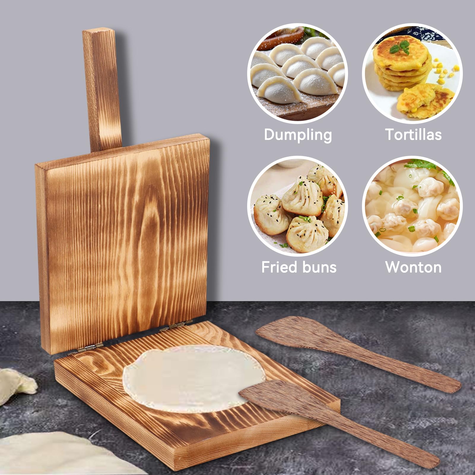 5-Inch Wooden Tortilla Press Maker - Handmade Roti & Quesadilla Maker for Mexican Cuisine | Perfect for Making Tortillas, Roti, Patacones & Dough Pressing at Home