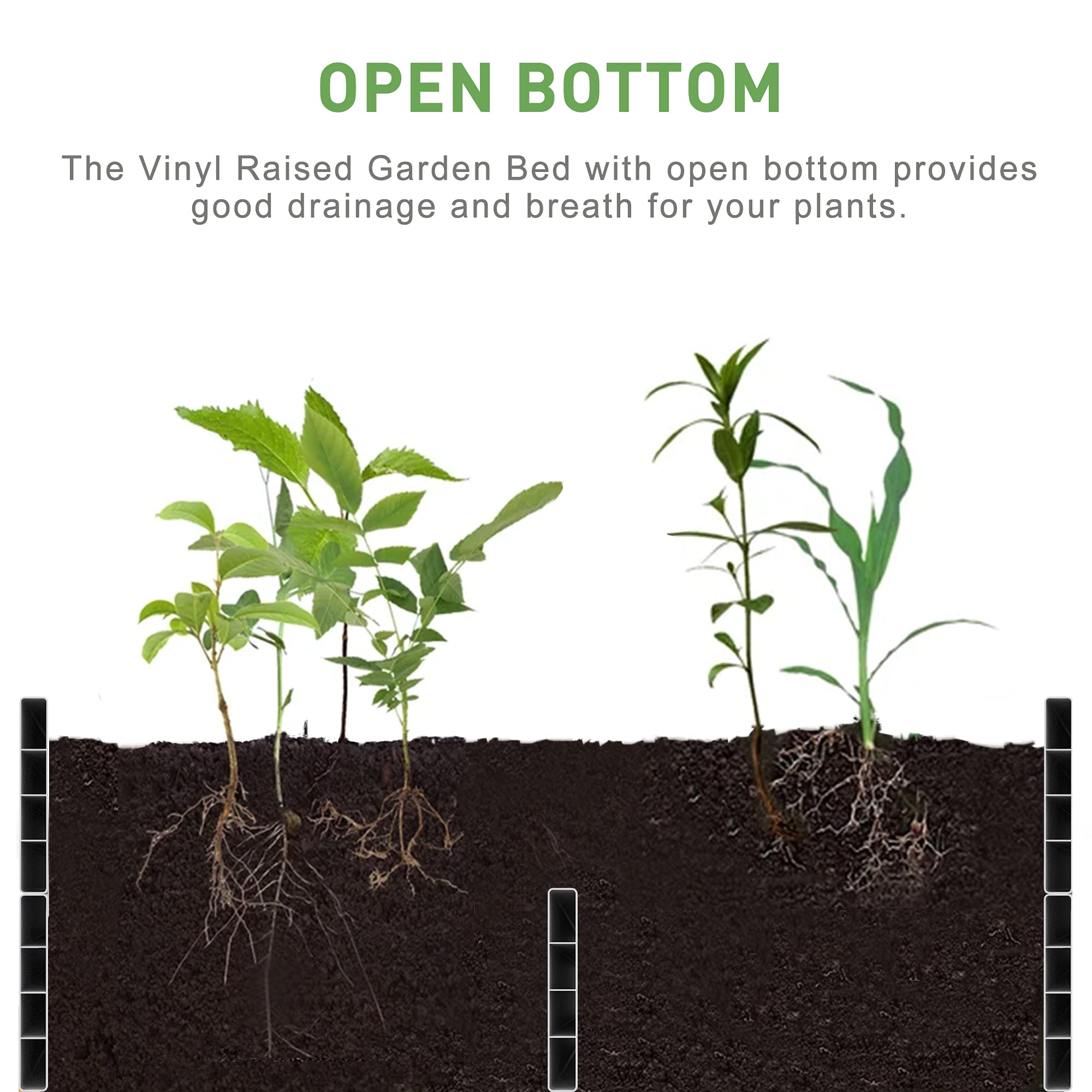 6' x 3' Vinyl Raised Garden Bed - Screwless Planter Box for Outdoor Gardening, Whelping Pen, Vegetables & Flowers - Perfect for Backyards, Patios & Pet Areas
