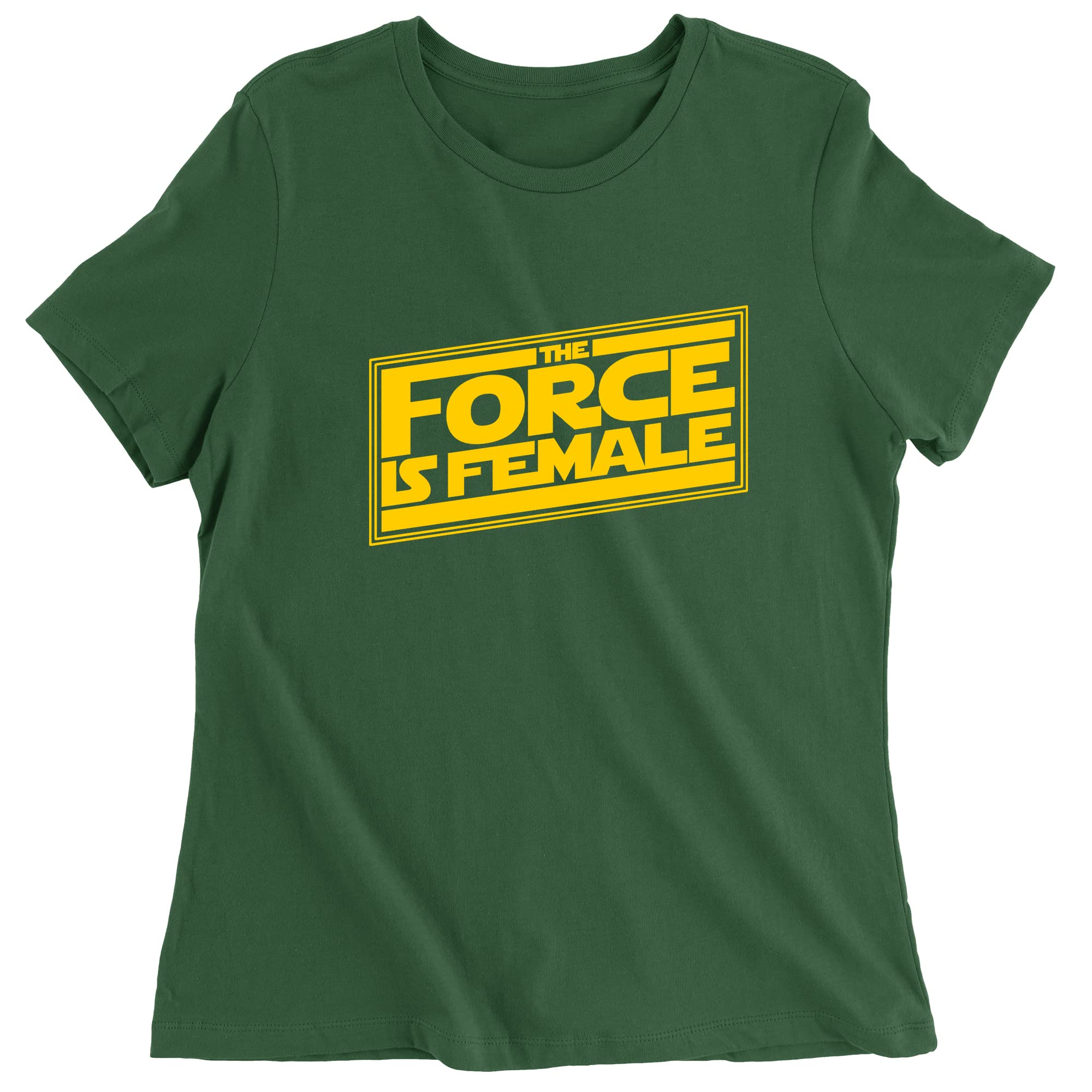 FerociTees Women's 'The Force is Female' Feminist Star Wars T-Shirt - Empowering Women's Graphic Tee for Everyday Wear & Star Wars Fans