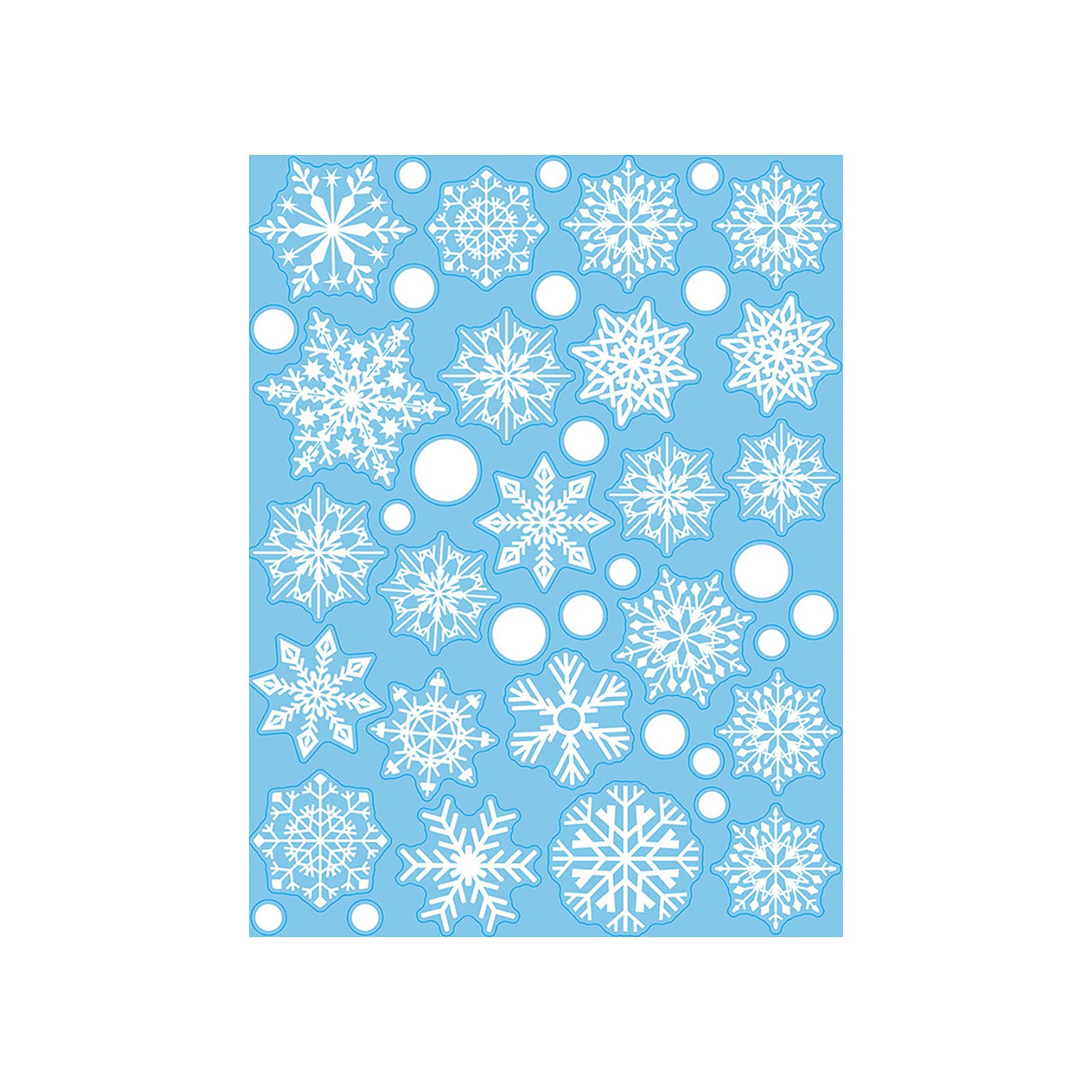Christmas Snowflake Static Stickers for Wall Decor - Removable Holiday Decals for Dorm Room, College Girls Bedroom & Christmas Party | Various Shapes & Paper Letters for Festive Home Decoration