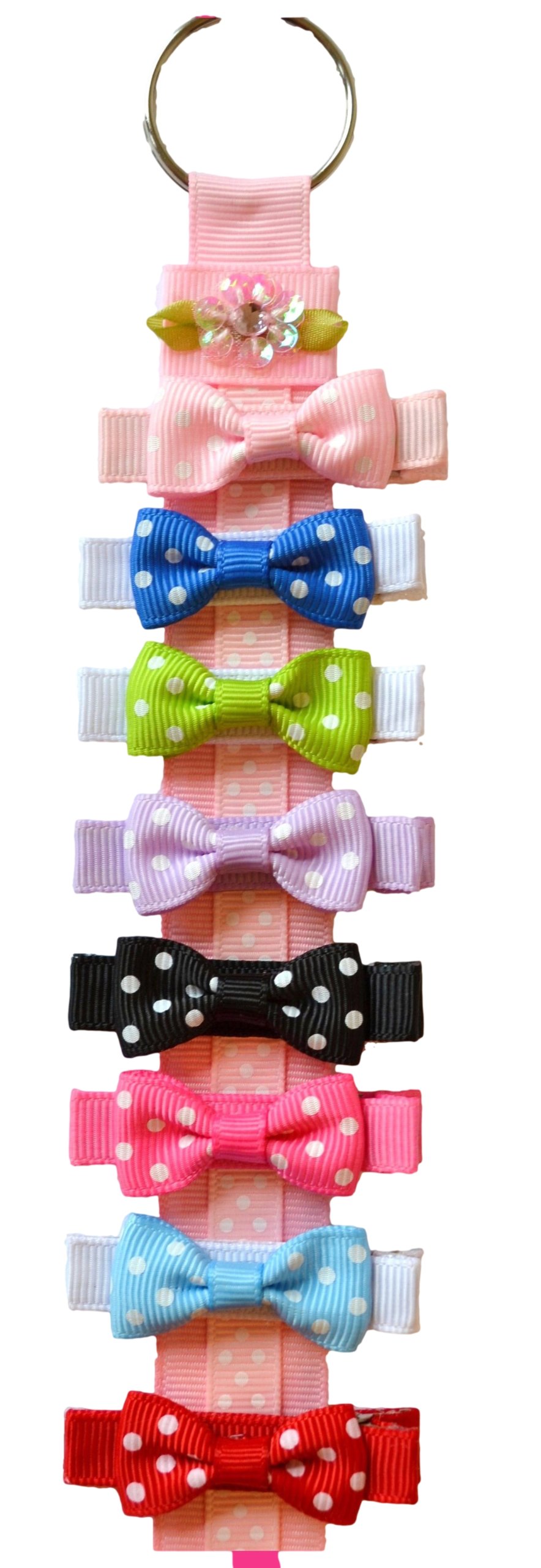8-Piece Polka Dot Hair Bows Set with Alligator Clips & Free Bow Holder - Cute Hair Accessories for Girls, Women | Perfect for Parties, Weddings, Daily Styling by Funny Girl Designs