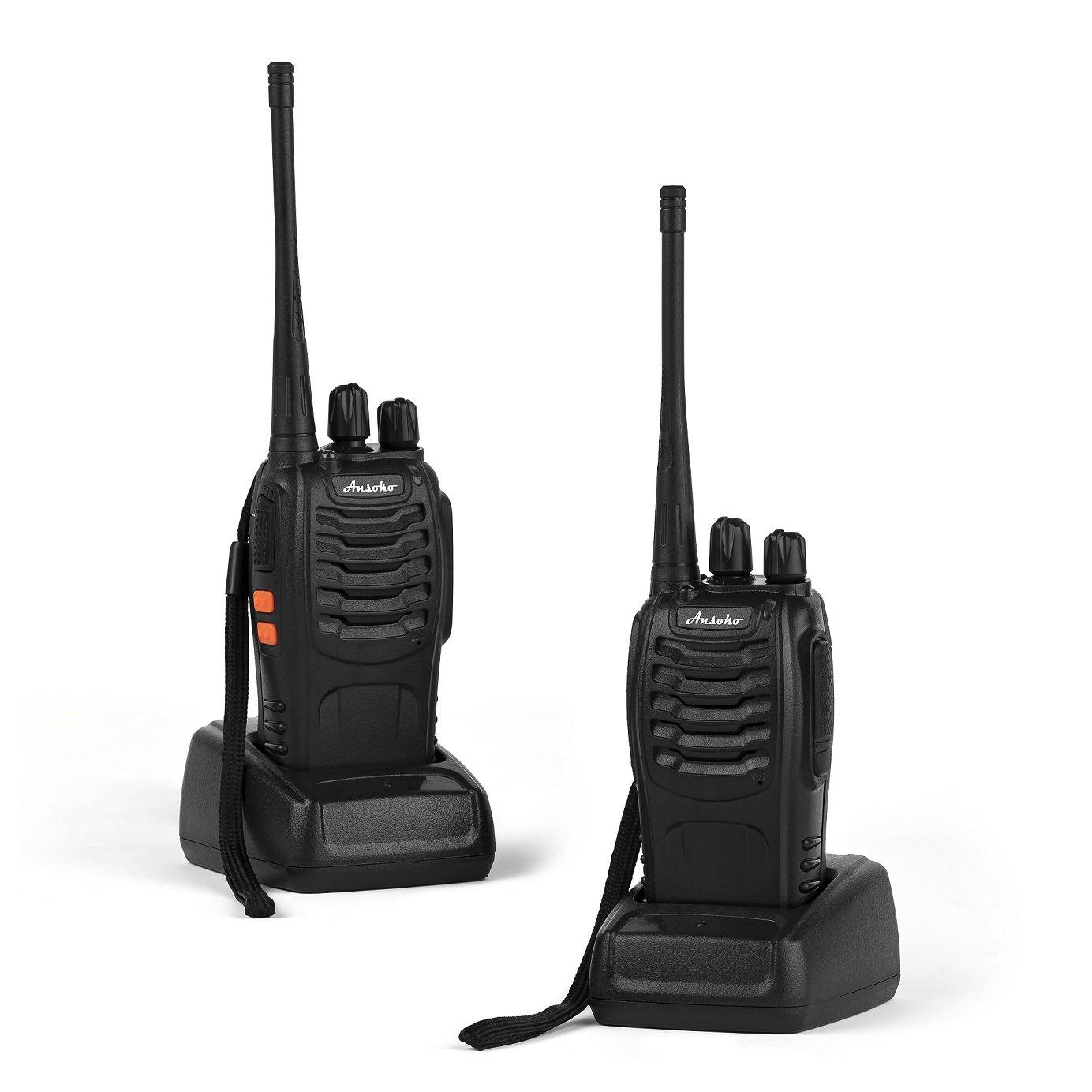 Rechargeable Long Range Walkie Talkies - 16 Channel Two Way Radios with Earpiece (2 Pack) for Outdoor Adventures, Hiking, Camping & Emergency Communication