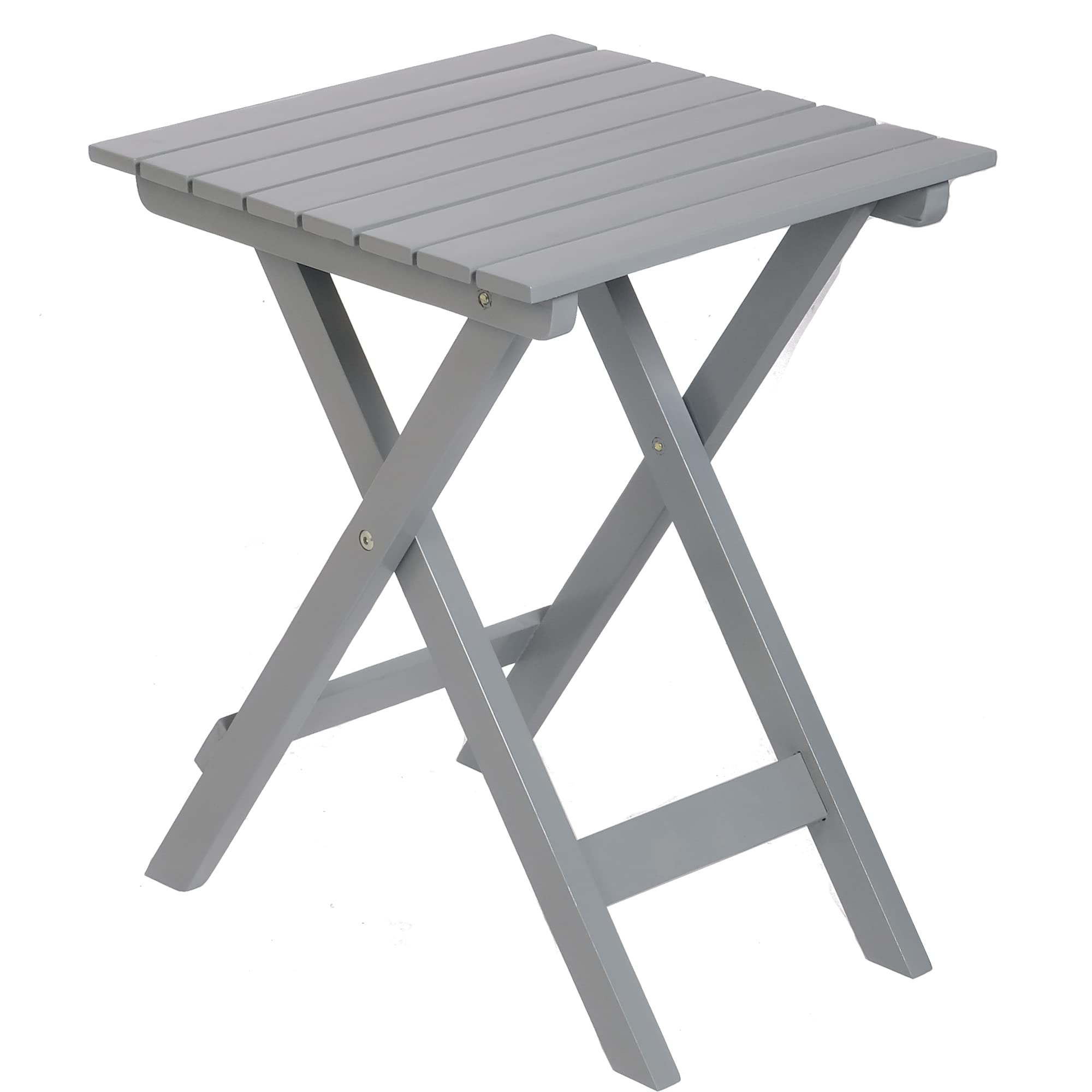 LUCKYERMORE Wooden Folding Square Side Table - Outdoor Patio Poolside End Table for Garden, Backyard, Balcony - Lightweight & Multifunctional Small Table (Grey) | Perfect for Drinks, Books, and Outdoor Relaxation