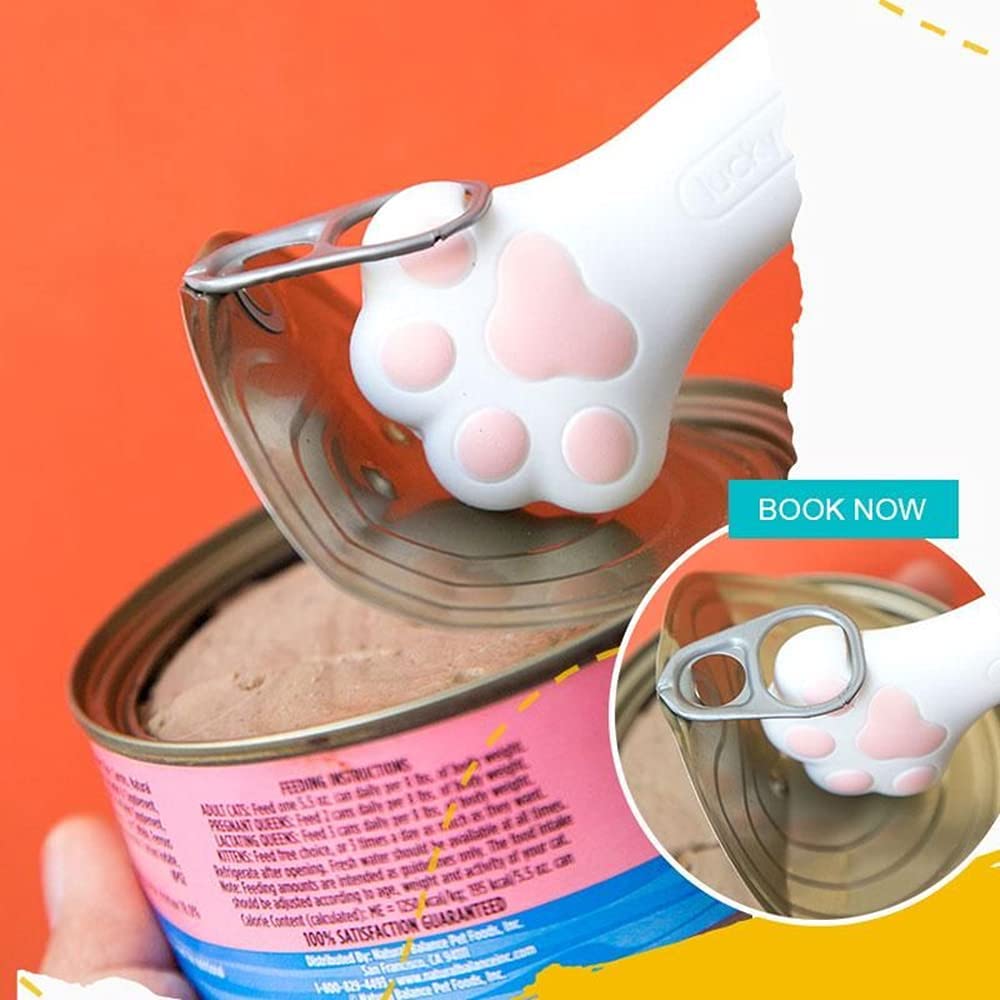 Premium Dog & Cat Food Can Lids with Can Opener Set - Includes Pet Food Spoon, Can Cover & Manual Can Opener (White) - Perfect for Fresh Pet Food Storage & Easy Meal Prep