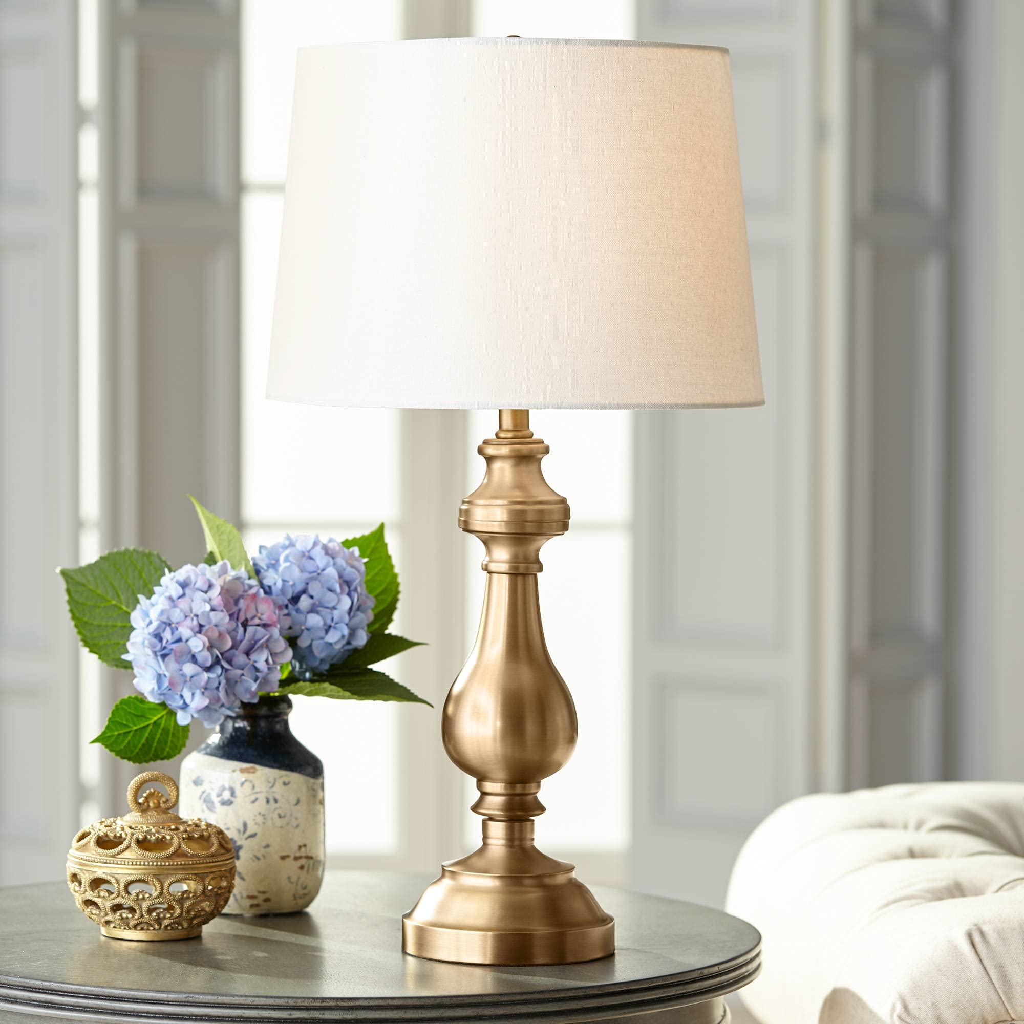 Regency Hill Fairlee Traditional Candlestick Table Lamps - Set of 2, 26