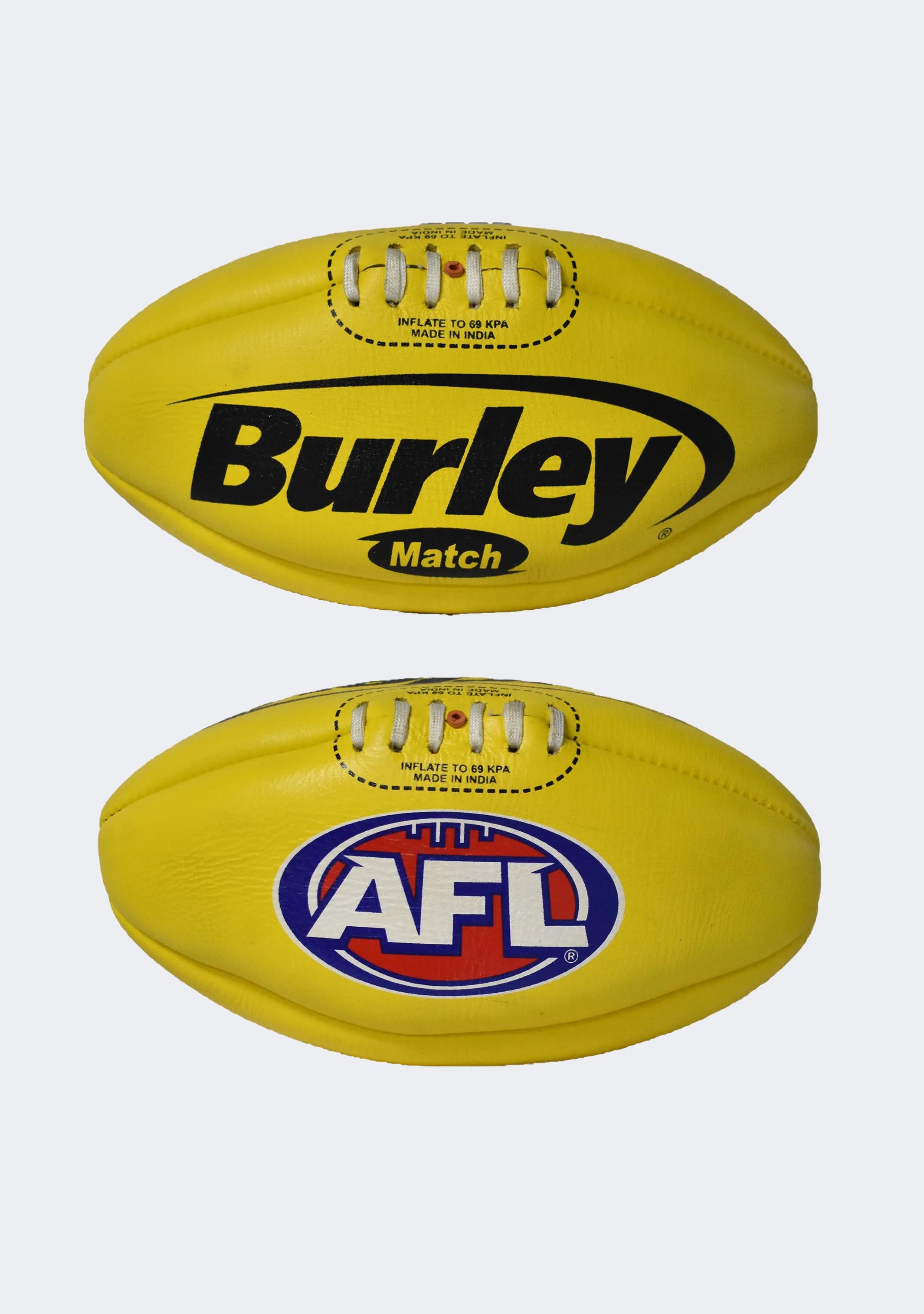 Burley Match Australian Rules Football - Official Size & Weight, High Visibility Yellow for Outdoor Sports | Perfect for Training, Games & Backyard Play